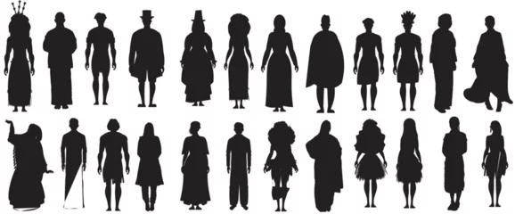Poster silhouettes of people in  traditional dress © bhupen