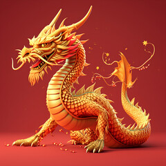 Fototapeta premium chinese new year golden dragon, lunar of the year 