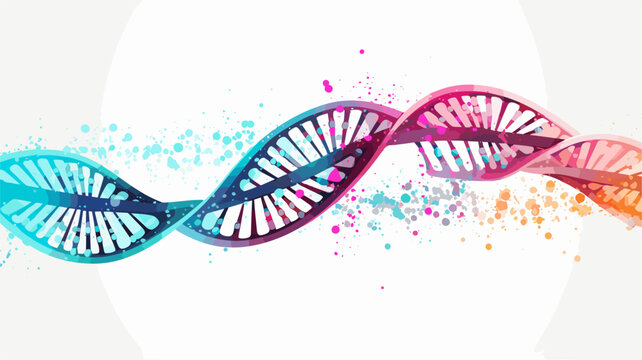 DNA strands forming a bridge symbolizing the connection between genetics and education .simple isolated line styled vector illustration