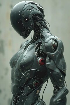Concept Design from a mechanical female android with artifical intelligence