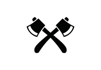 wood cutting ax vector icon logo illustration white background