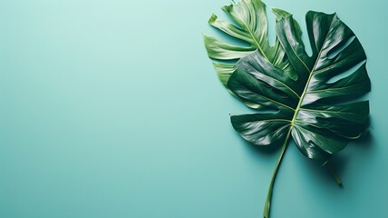 Elegant Tropical Leaf in Summer Vibe Background

