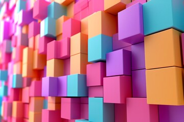 3D colorful cubes for background or wallpaper
