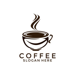 Coffee Bean and coffee Cup logo vector, Coffee Shop, Cafe Logo Design Inspiration Vector template