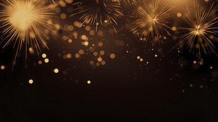 Fototapeta premium Beautiful creative holiday background with fireworks and sparkles