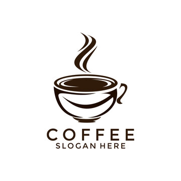 Coffee Bean and coffee Cup logo vector, Coffee Shop, Cafe Logo Design Inspiration Vector template