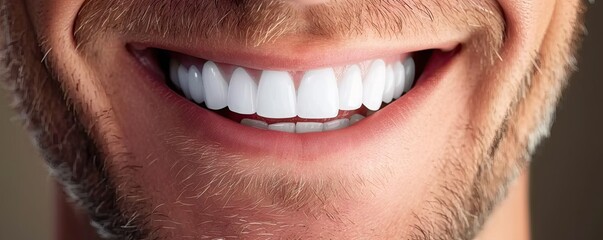 Obraz premium White smile of young man showing healthy tooth and mouth dentistry in dental care background happy face with clean whitening cheerful beauty laughter perfect fresh oral health handsome guy in clinic