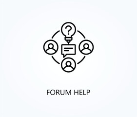 Forum help vector icon. Simple element illustration sign symbol EPS
