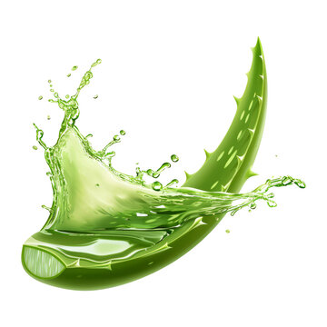 Aloe vera gel splash with aloevera plan