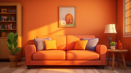 vibrant warm orange background illustration cozy autumn, sunsunrise glowing, energetic inviting vibrant warm orange background