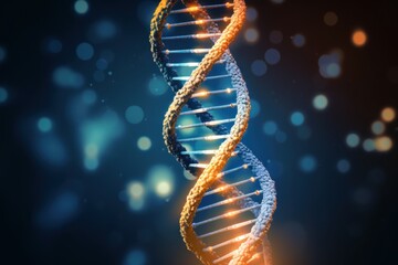 Abstract DNA helix structure with neon lighting