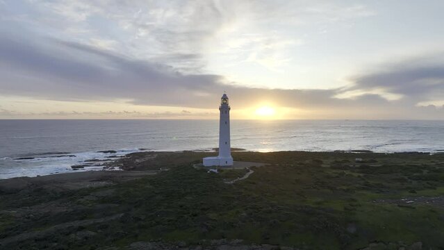 Cape Leeuwin Lighthouse in Western Australia - HDR Aerial drone video