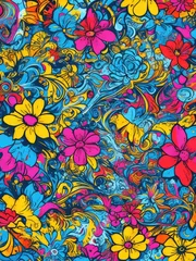 Möbelaufkleber seamless pattern with flowers © alvian