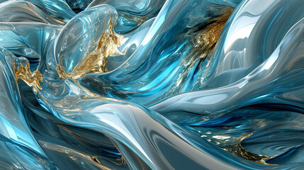 Abstract Liquid fluid with dynamic Raytracing Reflection
