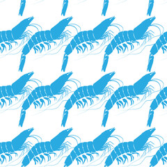 shrimp seamless patteren vector, vannamei , 