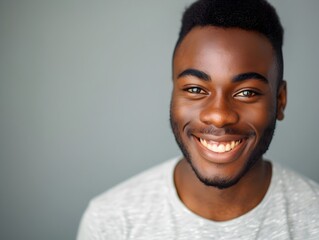 Genuine Happiness: Close-Up of a Young Man with a Warm, Welcoming Smile