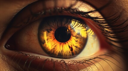Closeup shot of a brown-yellow eye