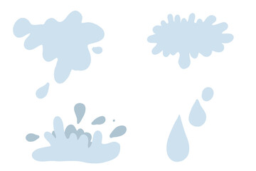 Milk splashes set flat design