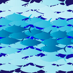 blue fin tuna seamless pattern vector