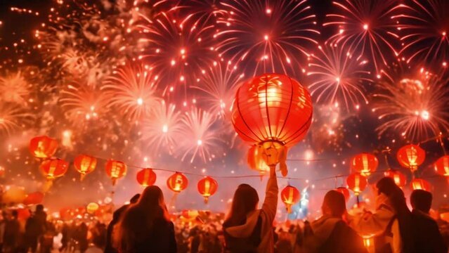 vibrant chinese new year: thousands of festive lanterns illuminate the night