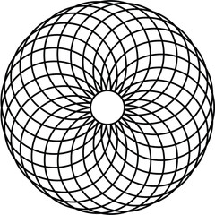 Torus yantra vector isolated on white background. Sacred geometry symbol concept.