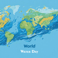 World Water Day. Vector illustration in flat style. World Water Day concept.