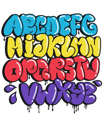 Grafitti alphabet for t-shirt design, stickers or wall art high resolution 
