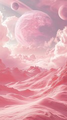 Pink alien landscape background