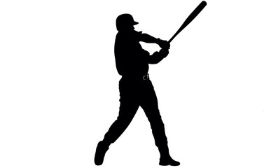 Fototapeta na wymiar Set of baseball players silhouettes of sports people vector,Baseball player vector silhouette 