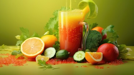 Vegetable juice, smoothie healthy drink,