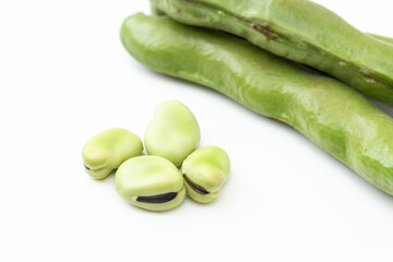 白背景にソラマメ