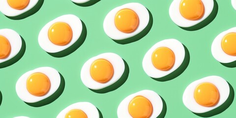 fried eggs pattern background soft pale color