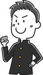 男子学生　ポーズ10