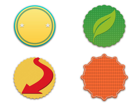 Set of flat badges, logo patches, shop labels	