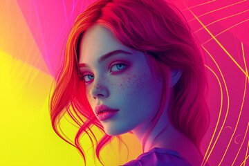 Obraz premium Human portrait game background style 3d stylish illustration