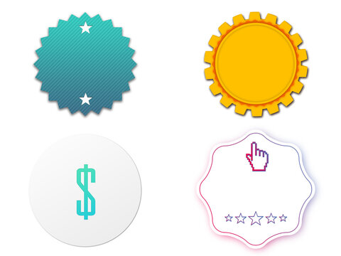 Set of fancy badges, logo patches, shop labels