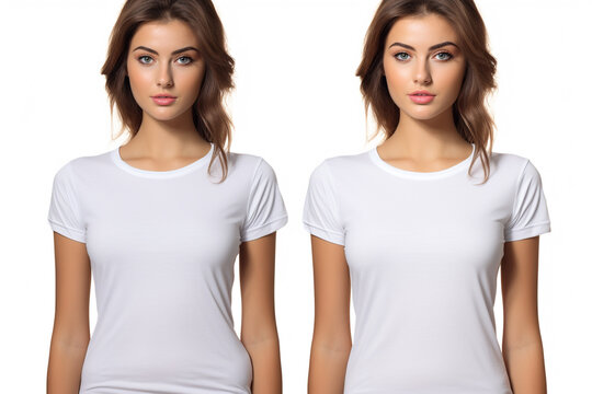 Woman in White Tshirt Mockup created with Generative AI