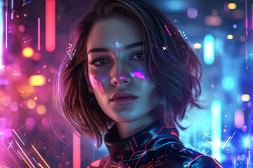 Human portrait game background style 3d stylish illustration