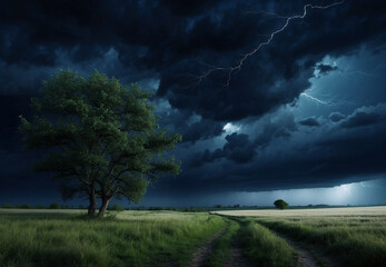 Stormy weather natural landscape background