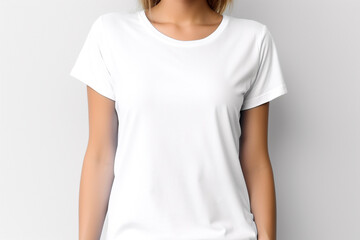 Woman in White Tshirt Mockup created with Generative AI