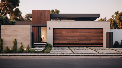 front facade shot of large contemporary