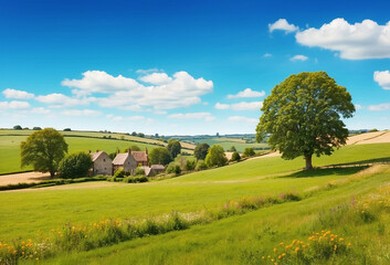Countryside natural landscape background