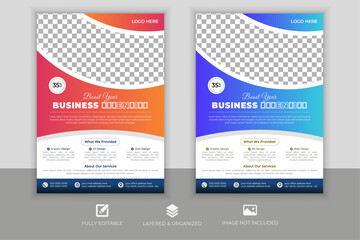 Modern Corporate business flyer design template, poster flyer pamphlet brochure cover design layout space for photo background, vector illustration template in A4 size, real estate, marketing agency