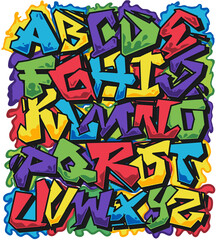 Grafitti colorful alphabet for tshirt stickers or art work high resolution 