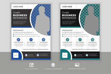 Naklejka premium Modern Corporate business flyer design template, poster flyer pamphlet brochure cover design layout space for photo background, vector illustration template in A4 size, real estate, marketing agency