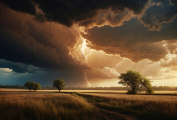 Stormy weather natural landscape background