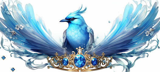 Crown Clipart transparent blue fantasy bird by Daniel