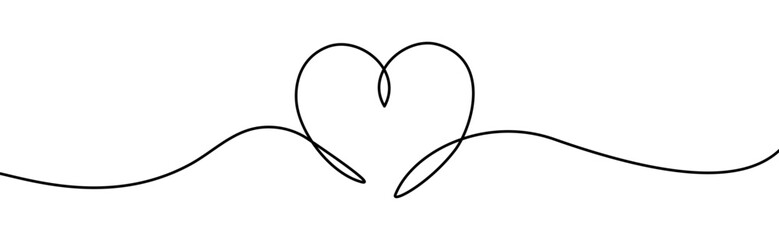 Heart border line art. Valentine's Day or Mother's Day banner