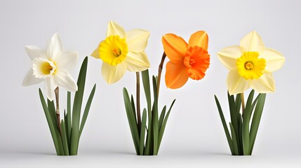 Narcissus, daffodil, jonquil isolated on white background
