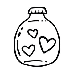 Valentine Element Illustration. Hand-Drawn Doodle Valentine Sign and Symbol